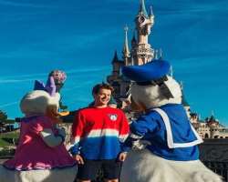 The actor visited Disneyland, Paris, in July of 2019.